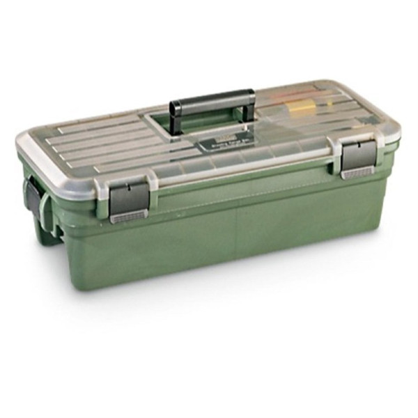 MTM Shooting Range Box for gun cleaning and maintenance. Color: Dark Green