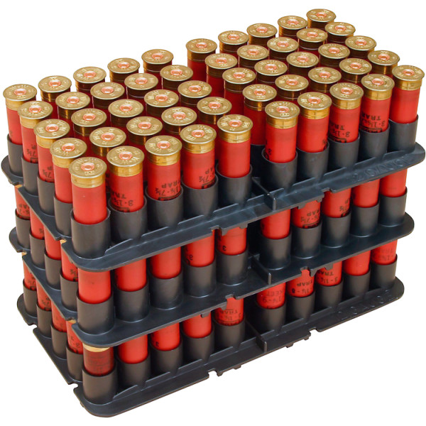MTM Shotshell Tray for 50 16-gauge shotgun shells. Black.
