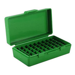 MTM 9mm 380 ACP Ammo Box. 50 pcs. Green.