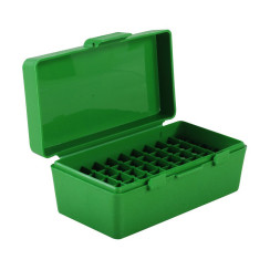 Box of MTM cartridges cal. 7.62x25; 5.7x28; 357 Mag. Quantity - 50 pcs. Color - green