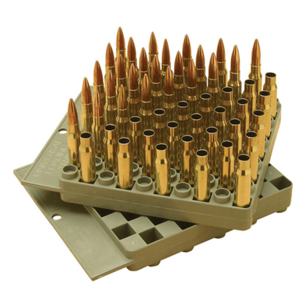 MTM compact universal cartridge stand for reloading. Color: gray.