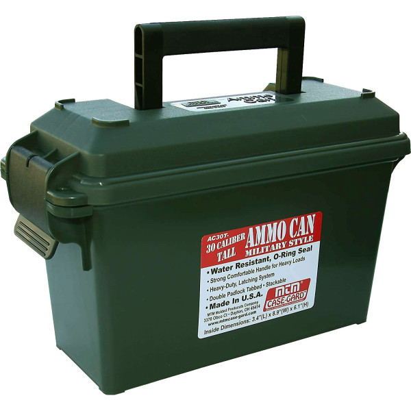 MTM AC Ammo Box (12.7 x 22.6 x 18.3 cm). Olive color.
