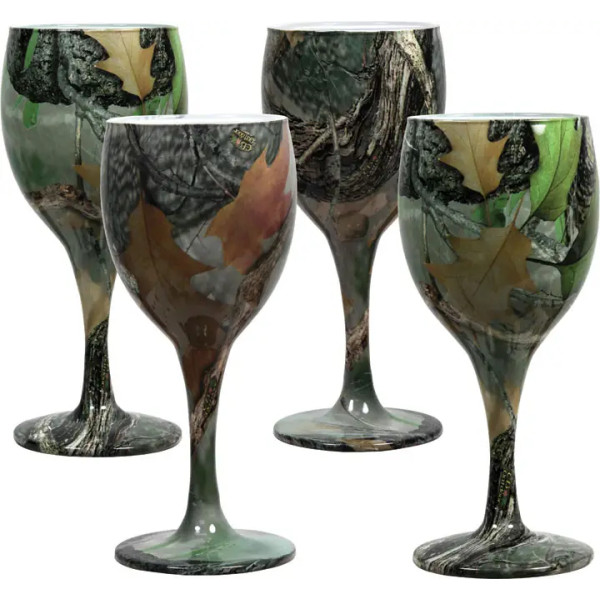 Riversedge Camo Wine Glasses Leaf Set
