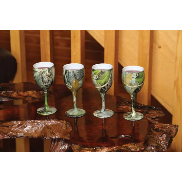 Riversedge Camo Wine Glasses Leaf Set