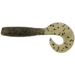 Silicone Big Bite Baits Finesse Grub 4" Smoke Salt & Pepper