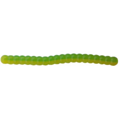 Silicone Big Bite Baits Trout Worm 1" Green/Yellow