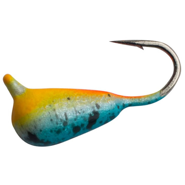 Tungsten Shark Drop Jig with Eye 0.42g, 3.0mm Hook D16, Orange-Blue