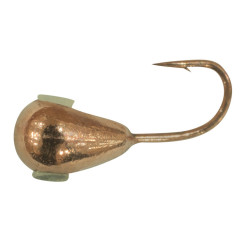 Shark Tungsten Jig Round Drop with 0.3g Hole, 3.0mm Hook D18, Copper