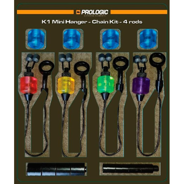 Набір свінгерів Prologic K1 Mini Hanger - Chain Kits 4 rod red/yellow/green/blue/purple