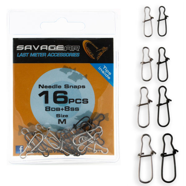 Застежка Savage Gear Needle Snap M 8 DB+8 SS - 16pcs