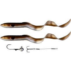 Силікон Savage Gear 3D Real Eel Loose Body 300mm 56.0+6.0g #02 Olive Pearl