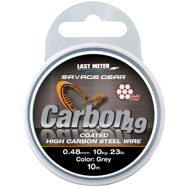 Savage Gear Carbon49 Steelwire 10m 0.48mm 11kg Gray