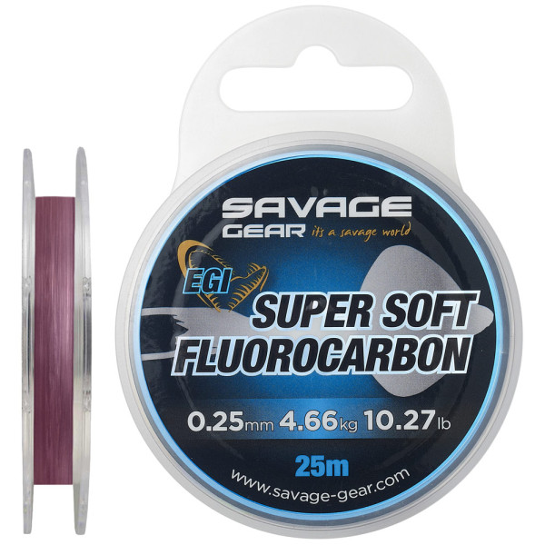 Fluorocarbon Savage Gear Super Soft EGI 25m 0.29mm 6.03kg Pink
