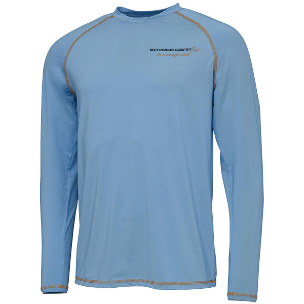 Raglan Savage Gear Aqua UV Long Sleeve Tee L color: bonnie blue