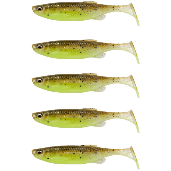 Силікон Savage Gear Fat Minnow T-Tail 90мм 7.0g Green Pearl Yellow (5 шт/уп)