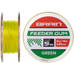 Амортизирующая резина Brain Feeder Gum 0.8mm 12lb/6kg (5m) ц:зеленый