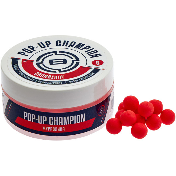 Brain Champion Pop-Up Cranberry Boilies 8mm 34g