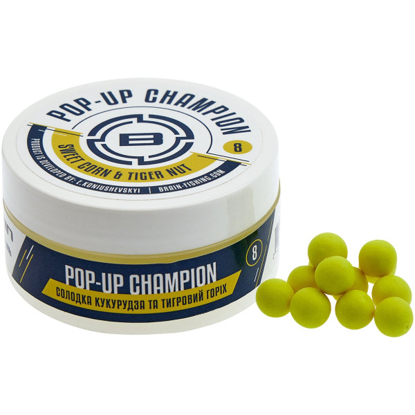 Бойли Brain Champion Pop Up Sweet Corn & Tiger Nut (кукурудза + тигровий горіх) 8mm 34g