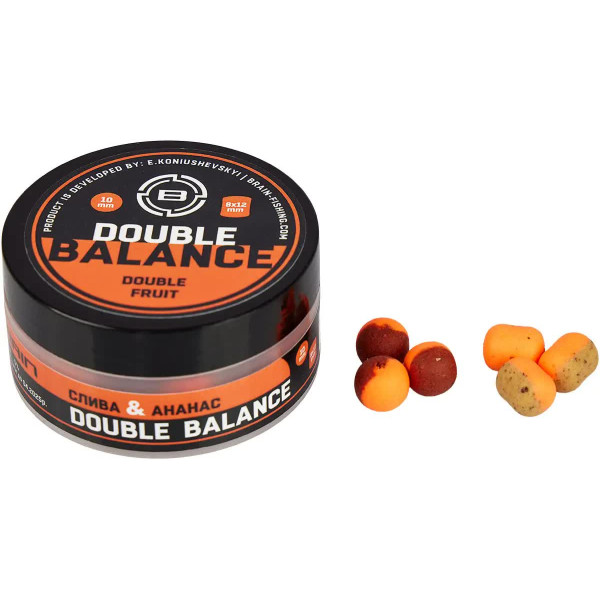Бойлы Brain Double Balance Double Fruit (cлива + ананас) 12+10х14mm