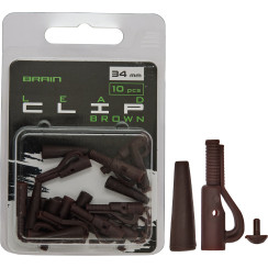 Безопасная клипса Brain Lead Clip With Stopper 34mm Brown (10 шт/уп) SGXA-90472-brown