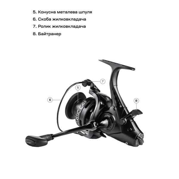 Brain Classic Carp Baitrunner 6000 4+1BB 5.0:1 Screw Handle Reel