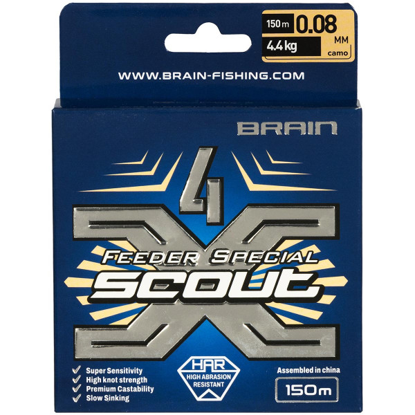 Cord Brain Scout 4X 150m (camo) 0.080mm 4.4kg