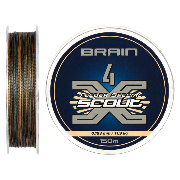 Шнур Brain Scout 4X 150м (camo) 0.183мм 11.9kg