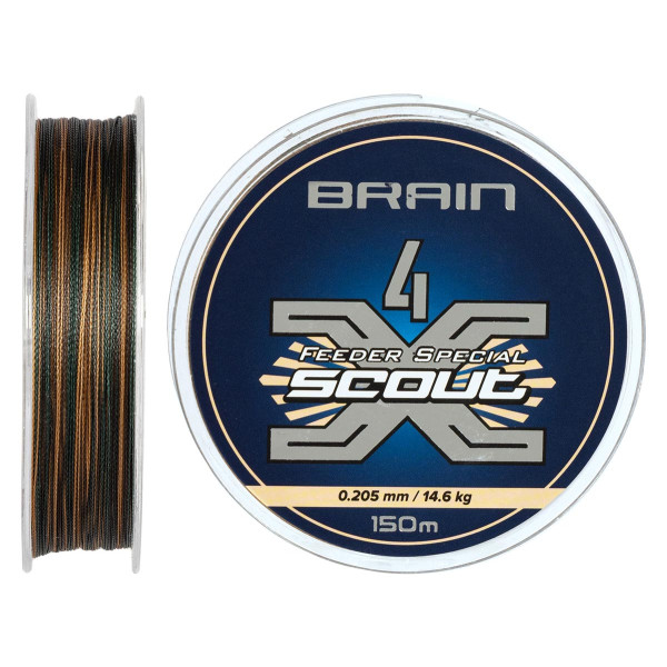 Шнур Brain Scout 4X 150м (camo) 0.205мм 14,6kg