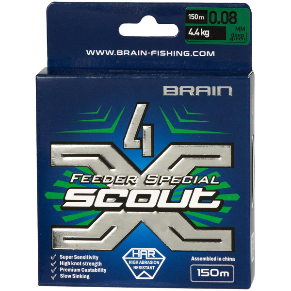 Cord Brain Scout 4X 150m (deep green) 0.080mm 4.4kg