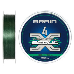 Шнур Brain Scout 4X 150m (deep green) 0.205mm 14.6kg