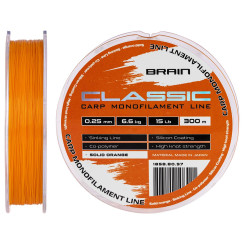 Brain Classic Carp Line (solid orange) 300m 0.25mm 15lb 6.6kg 1858.80.97