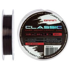 Brain Classic Carp Line (dark brown) 300m 0.25mm 15lb 6.6kg
