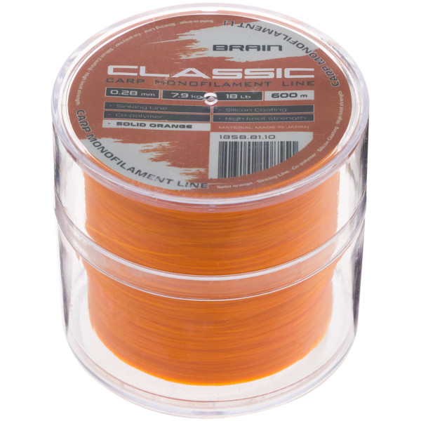 Brain Classic Carp Line (solid orange) 600m 0.28mm 18lb 7.9kg