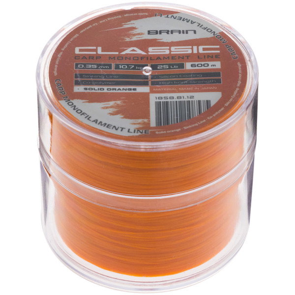 Brain Classic Carp Line (solid orange) 600m 0.35mm 25lb 10.7kg