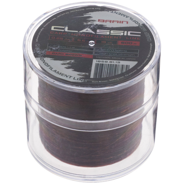 Лісочка Brain Classic Carp Line (Dark Brown) 600m 0.25mm 15lb 6.6kg