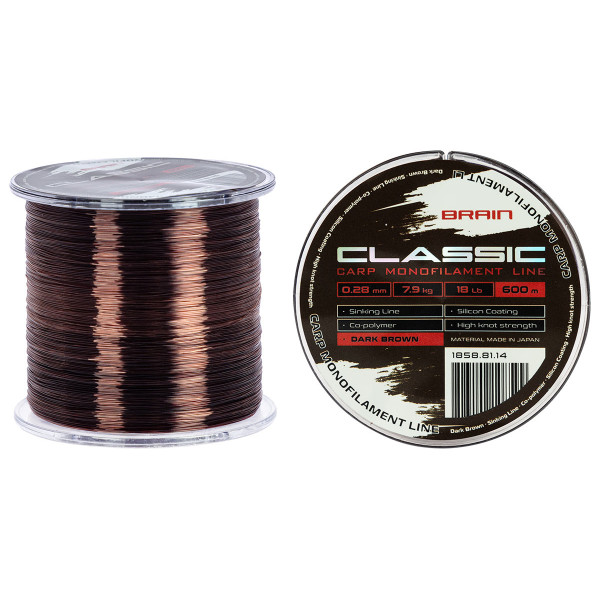 Лісочка Brain Classic Carp Line (Dark Brown) 600m 0.28mm 18lb 7.9kg