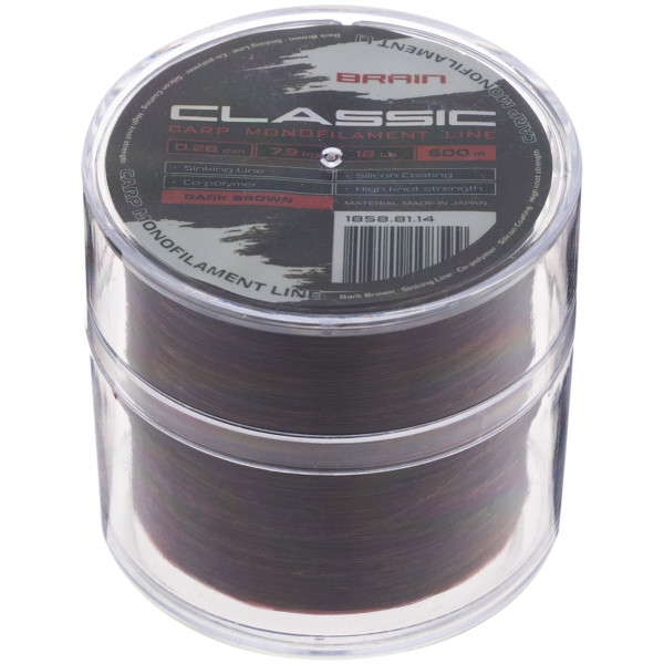 Лісочка Brain Classic Carp Line (Dark Brown) 600m 0.28mm 18lb 7.9kg