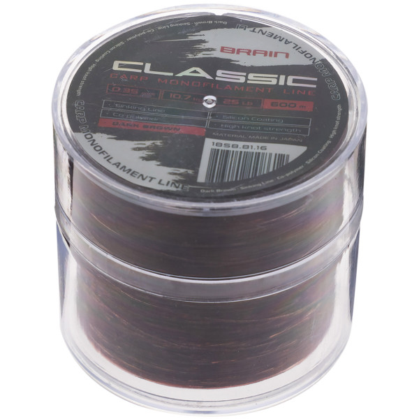 Лісочка Brain Classic Carp Line (Dark Brown) 600m 0.35mm 25lb 10.7kg