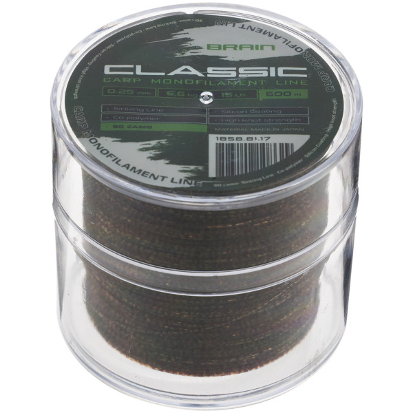 Brain Classic Carp Line 3D (camo) 600m 0.25mm 15lb 6.6kg