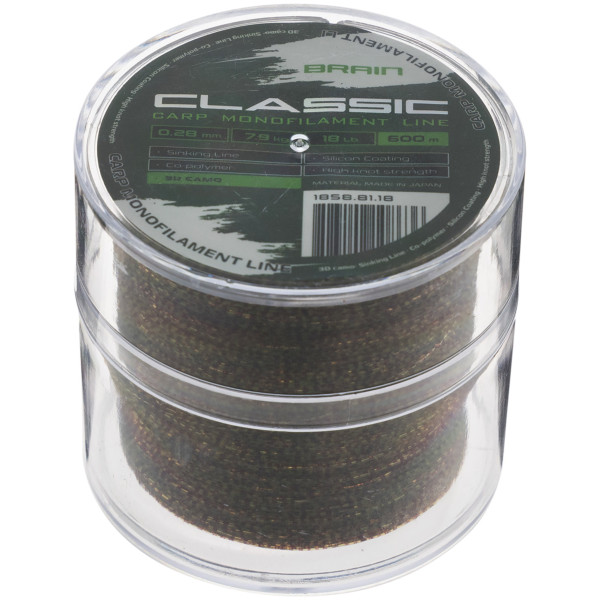 Brain Classic Carp Line 3D (camo) 600m 0.28mm 18lb 7.9kg