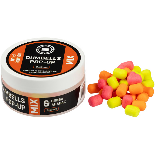 Бойлы Brain Dumbells Mix Double Fruit (cлива+ананас) 6х10mm 34g