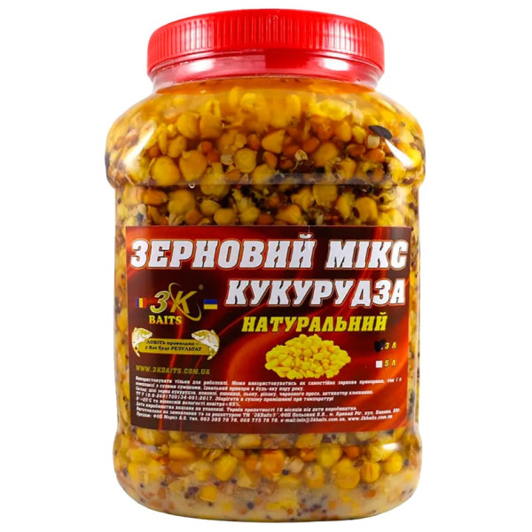 Grain mix 3KBaits 3KBaits Grain Mix Kukurudza (natural) bucket/can 3l