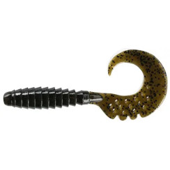 FishUP Fancy Grub 2.5" Silicone #043 - Watermelon Brown/Black (10 pcs/pack)