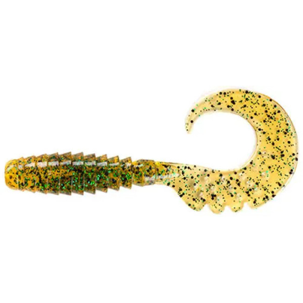 FishUP Fancy Grub Silicone 1" #036 - Caramel/Green & Black (12 pcs/pack)