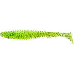Silicone FishUP U-Shad 2.5" #055 - Chartreuse/Black (9pcs/pack)