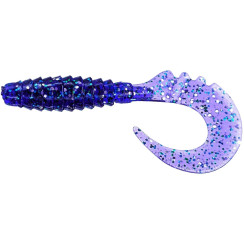 FishUP Fancy Grub 1" Silicone #060 Dark Violet/Peacock & Silver (12 pcs/pack)