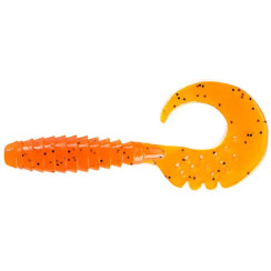 FishUP Fancy Grub 2.5" Silicone #049 - Orange Pumpkin/Black (10 pcs/pack)