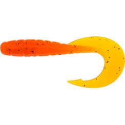 Силікон FishUP Mighty Grub 3.5" #049 - Orange Pumpkin/Black (7шт/уп)