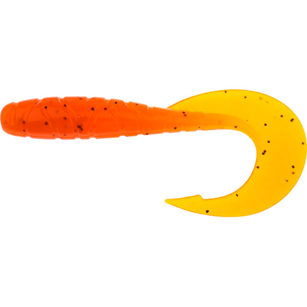 FishUP Mighty Grub 3.5" Silicone #049 - Orange Pumpkin/Black (7 pcs/pack)