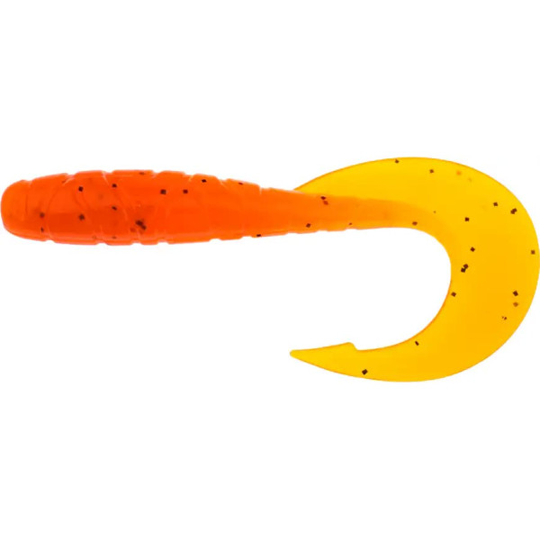 FishUP Mighty Grub 4.5" Silicone #049 - Orange Pumpkin/Black (4 pcs/pack)